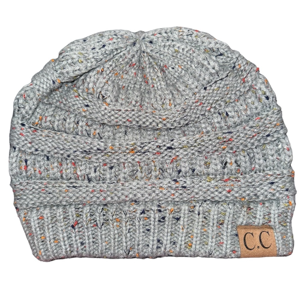 C.C. Beanie Gray with Multicolored Specks‎